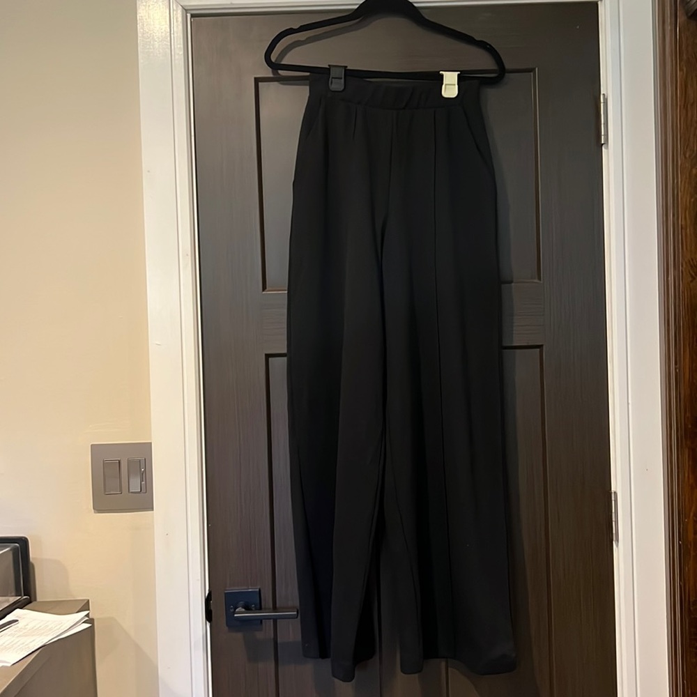 Zara  wide leg pin tuck elastic waist cotton pants